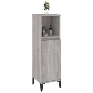 Ντουλάπι Μπάνιου Γκρι Sonoma 30x30x100 εκ. Επεξεργασμένο Ξύλο