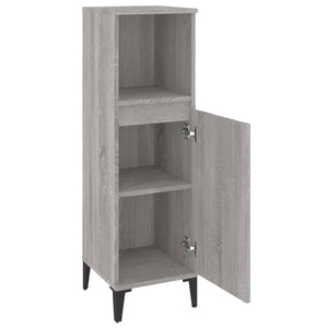 Ντουλάπι Μπάνιου Γκρι Sonoma 30x30x100 εκ. Επεξεργασμένο Ξύλο