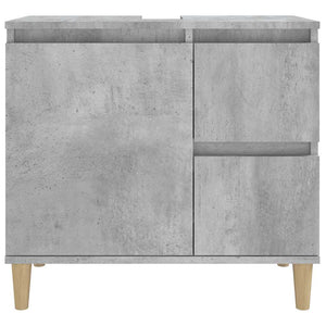 Ντουλάπι Μπάνιου Γκρι Σκυροδέματος 65x33x60 εκ. Επεξ. Ξύλο