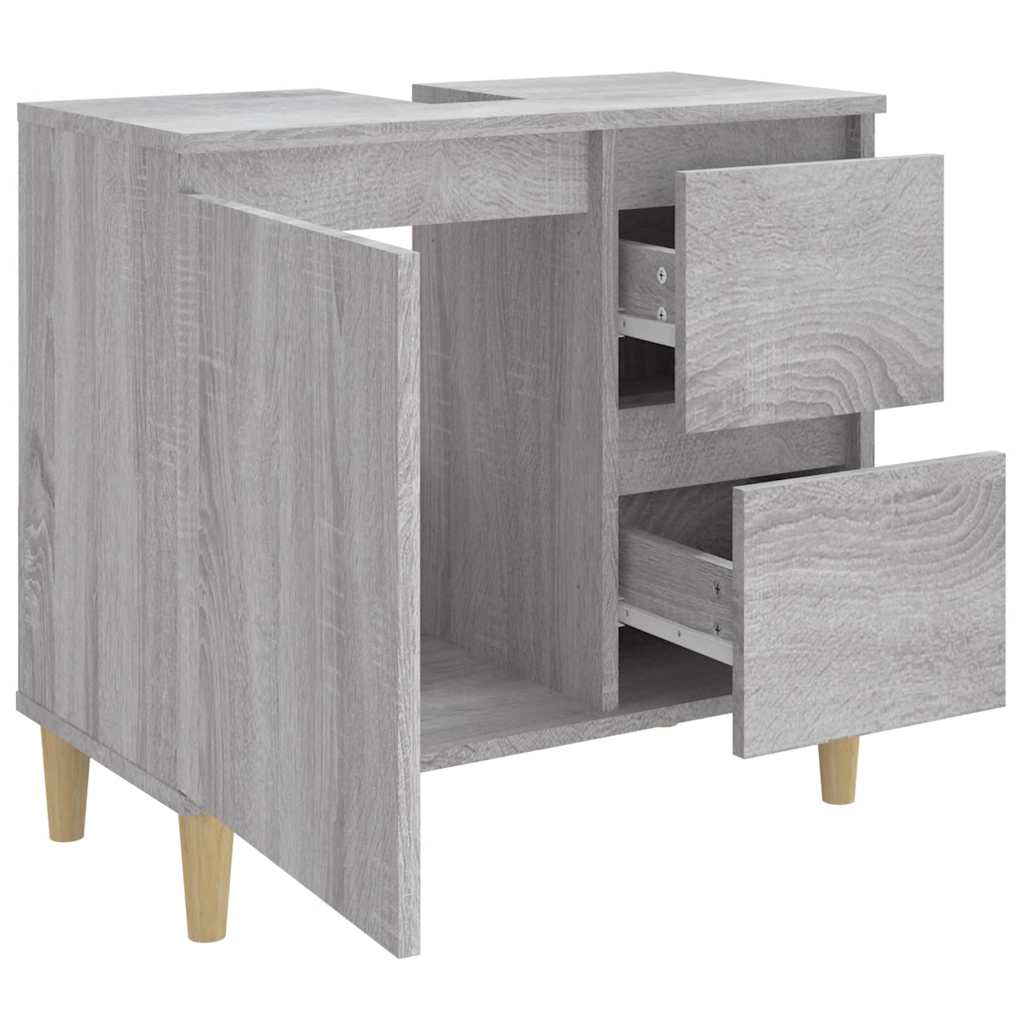 Ντουλάπι Μπάνιου Γκρι Sonoma 65x33x60 εκ. Επεξεργασμένο Ξύλο - Pakobazaar