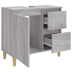 Ντουλάπι Μπάνιου Γκρι Sonoma 65x33x60 εκ. Επεξεργασμένο Ξύλο - Pakobazaar