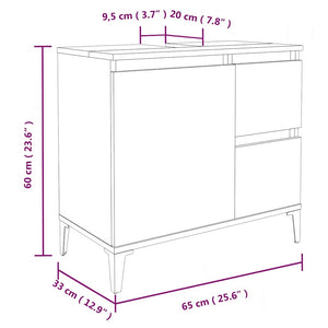 Ντουλάπι Μπάνιου Γυαλιστερό Λευκό 65x33x60 εκ. Επεξεργ. Ξύλο