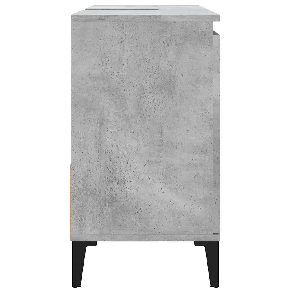 Ντουλάπι Μπάνιου Γκρι Σκυροδέματος 65x33x60 εκ. Επεξ. Ξύλο