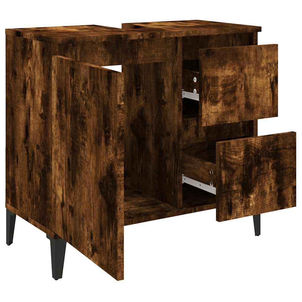 Ντουλάπι Μπάνιου Καπνιστή Δρυς 65x33x60 εκ. Επεξεργασμένο Ξύλο - Pakobazaar