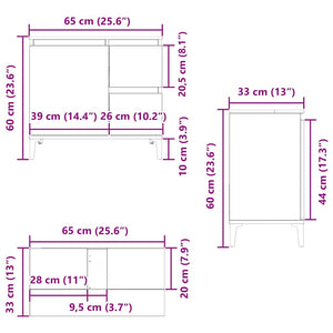 Ντουλάπι Μπάνιου Γκρι Sonoma 65x33x60 εκ. Επεξεργασμένο Ξύλο