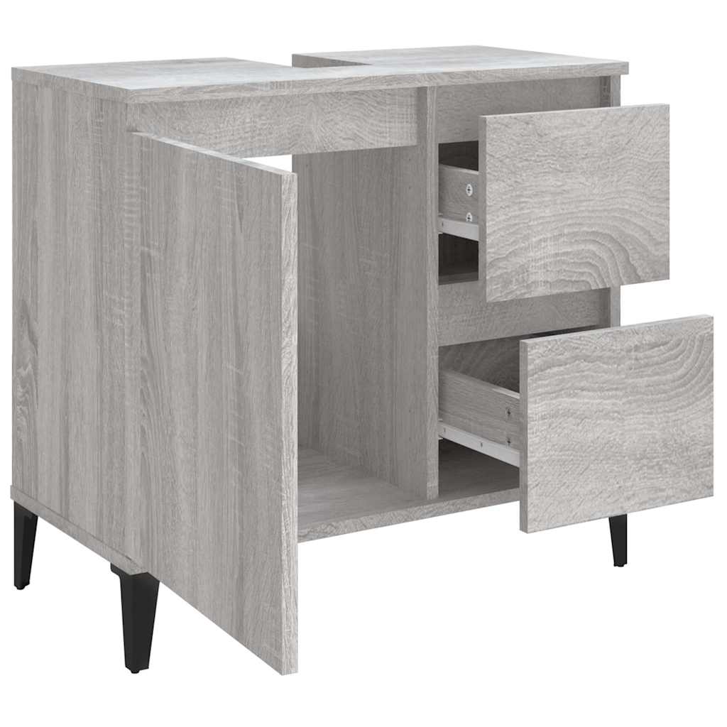 Ντουλάπι Μπάνιου Γκρι Sonoma 65x33x60 εκ. Επεξεργασμένο Ξύλο