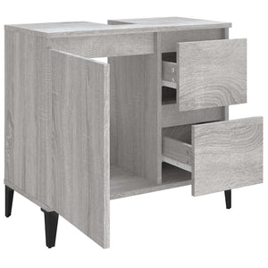 Ντουλάπι Μπάνιου Γκρι Sonoma 65x33x60 εκ. Επεξεργασμένο Ξύλο