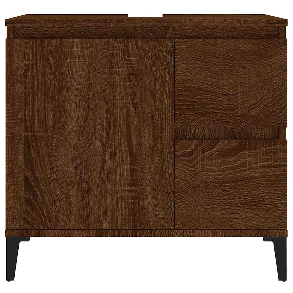 Ντουλάπι Μπάνιου Καφέ Δρυς 65x33x60 εκ. Επεξεργασμένο Ξύλο