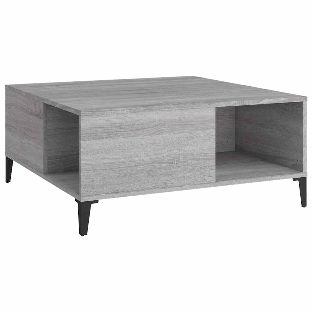 Τραπεζάκι Σαλονιού Γκρι Sonoma 80x80x36,5εκ. Επεξεργασμένο Ξύλο