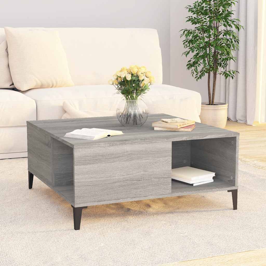 Τραπεζάκι Σαλονιού Γκρι Sonoma 80x80x36,5εκ. Επεξεργασμένο Ξύλο