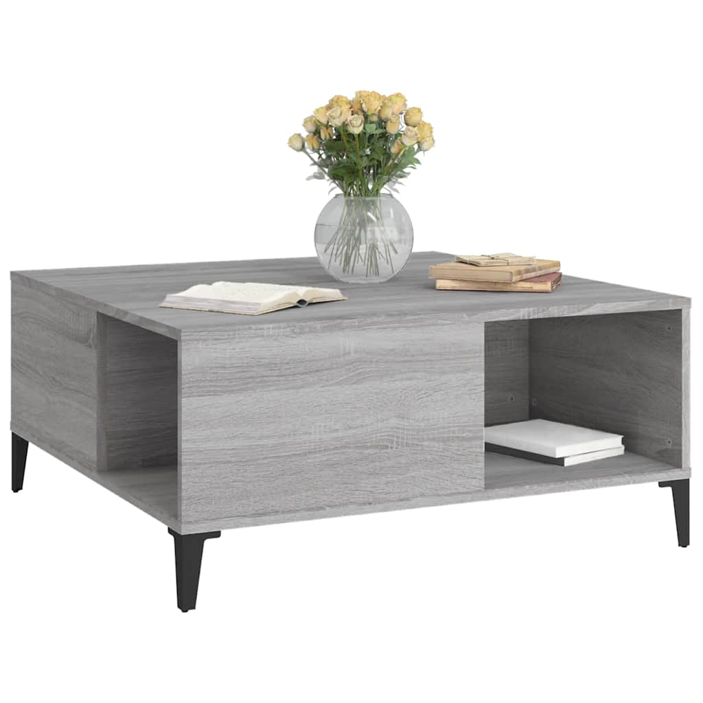 Τραπεζάκι Σαλονιού Γκρι Sonoma 80x80x36,5εκ. Επεξεργασμένο Ξύλο