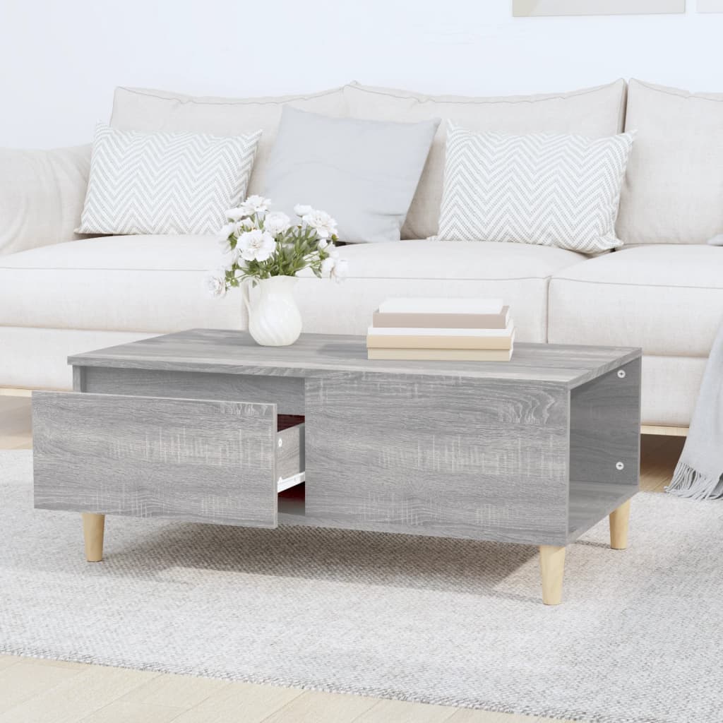 Τραπεζάκι Σαλονιού Γκρι Sonoma 90x50x36,5εκ. Επεξεργασμένο Ξύλο