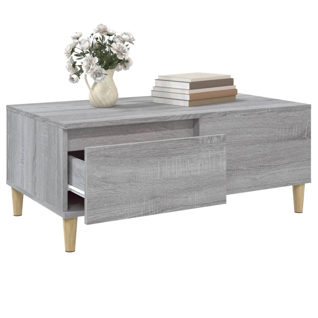 Τραπεζάκι Σαλονιού Γκρι Sonoma 90x50x36,5εκ. Επεξεργασμένο Ξύλο