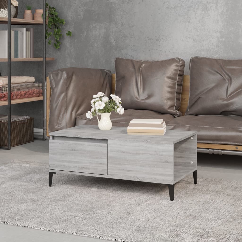 Τραπεζάκι Σαλονιού Γκρι Sonoma 90x50x36,5εκ. Επεξεργασμένο Ξύλο