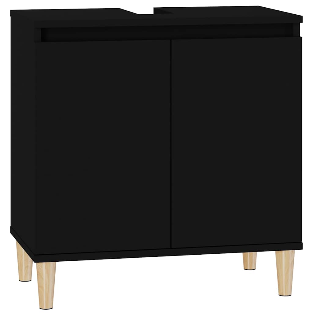 Ντουλάπι Νιπτήρα Μαύρο 58x33x60 εκ. Επεξεργασμένο Ξύλο - Pakobazaar