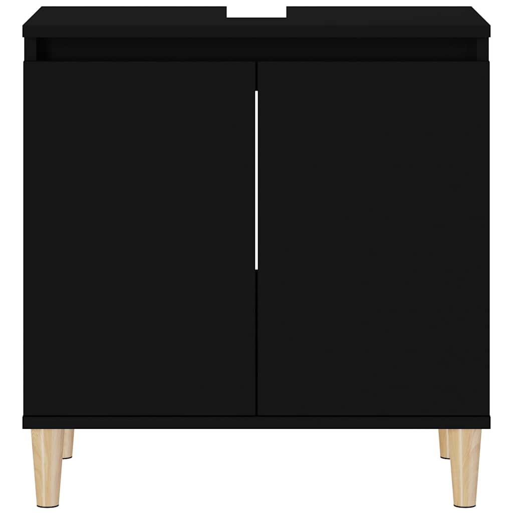 Ντουλάπι Νιπτήρα Μαύρο 58x33x60 εκ. Επεξεργασμένο Ξύλο - Pakobazaar