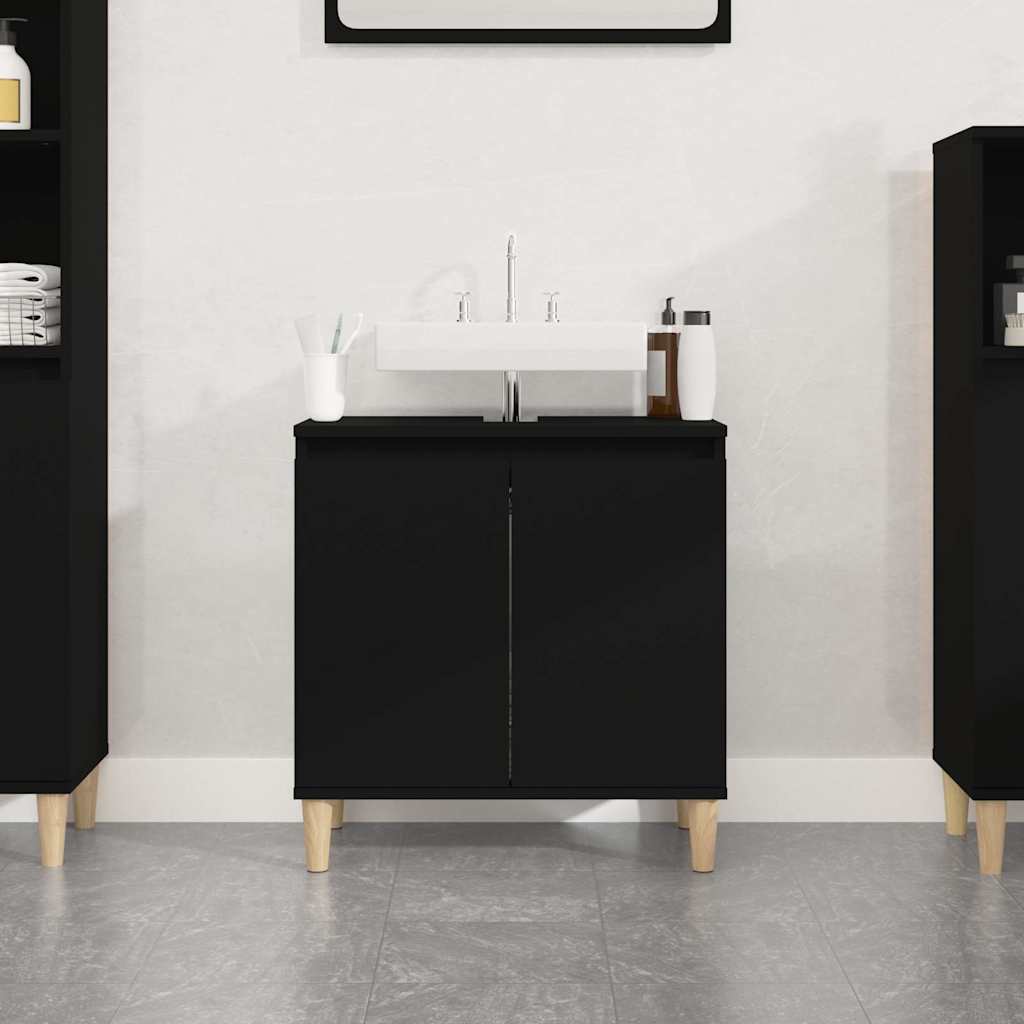 Ντουλάπι Νιπτήρα Μαύρο 58x33x60 εκ. Επεξεργασμένο Ξύλο - Pakobazaar