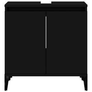 Ντουλάπι Νιπτήρα Μαύρο 58x33x60 εκ. Επεξεργασμένο Ξύλο