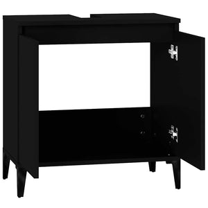 Ντουλάπι Νιπτήρα Μαύρο 58x33x60 εκ. Επεξεργασμένο Ξύλο
