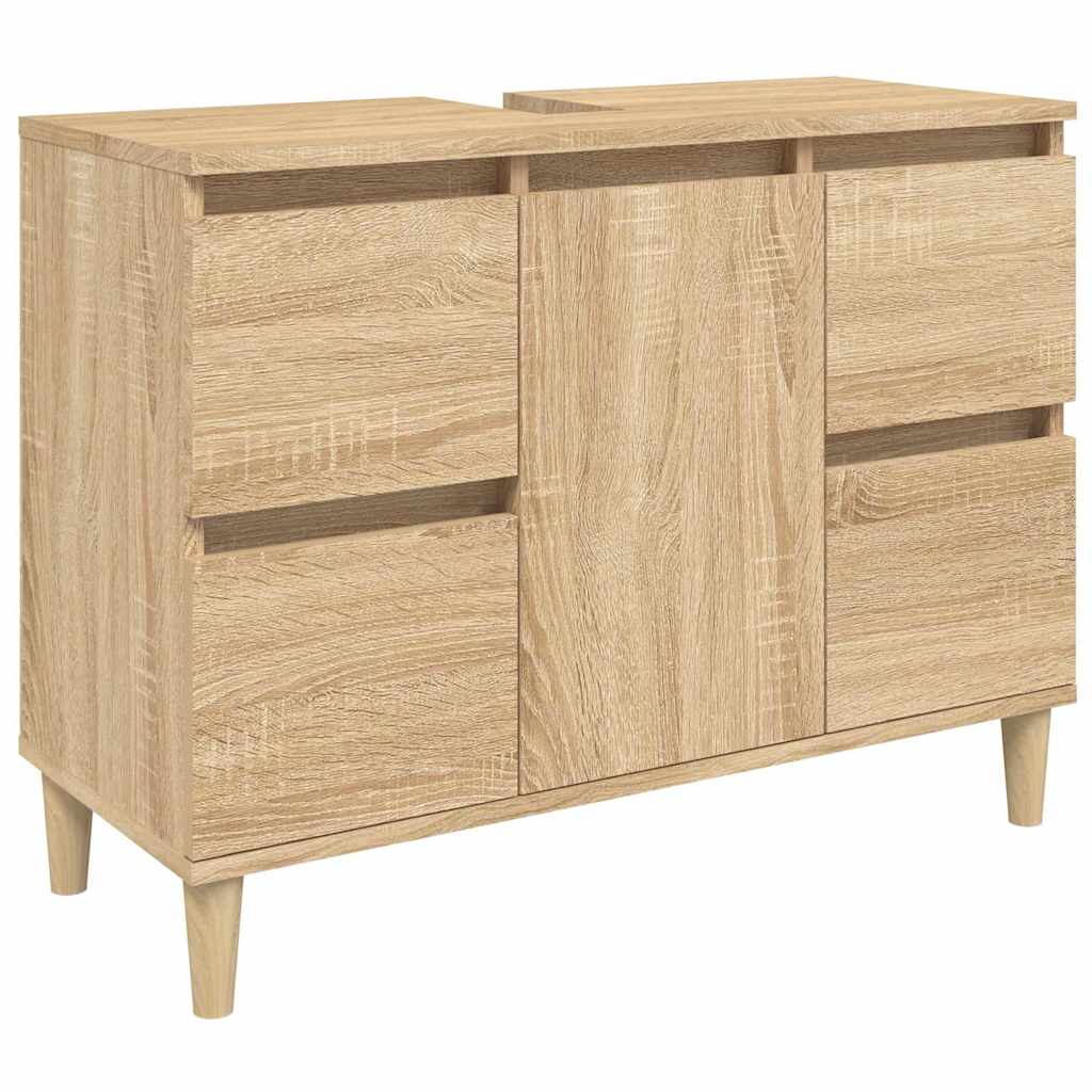 Ντουλάπι Νιπτήρα Sonoma Δρυς 80x33x60 εκ. Επεξεργασμένο Ξύλο - Pakobazaar