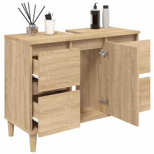 Ντουλάπι Νιπτήρα Sonoma Δρυς 80x33x60 εκ. Επεξεργασμένο Ξύλο - Pakobazaar