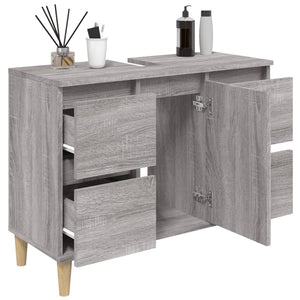 Ντουλάπι Νιπτήρα Γκρι Sonoma 80 x 33 x 60εκ. Επεξεργασμένο Ξύλο