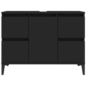 Ντουλάπι Νιπτήρα Μαύρο 80 x 33 x 60 εκ. Επεξεργασμένο Ξύλο - Pakobazaar