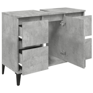 Ντουλάπι Νιπτήρα Γκρι Σκυρ. 80 x 33 x 60 εκ. Επεξεργασμένο Ξύλο