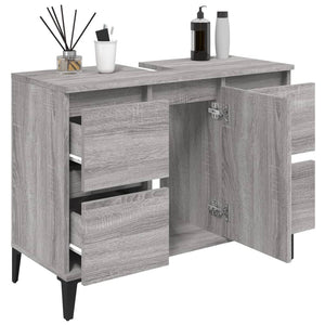 Ντουλάπι Νιπτήρα Γκρι Sonoma 80 x 33 x 60εκ. Επεξεργασμένο Ξύλο
