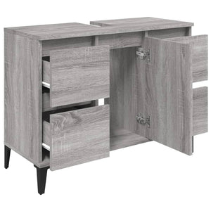 Ντουλάπι Νιπτήρα Γκρι Sonoma 80 x 33 x 60εκ. Επεξεργασμένο Ξύλο