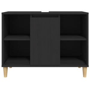 Ντουλάπι Νιπτήρα Μαύρο 80 x 33 x 60 εκ. Επεξεργασμένο Ξύλο