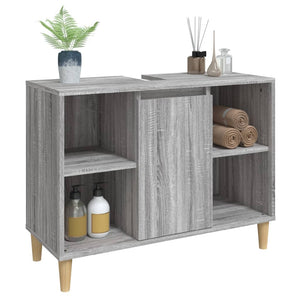 Ντουλάπι Νιπτήρα Γκρι Sonoma 80 x 33 x 60εκ. Επεξεργασμένο Ξύλο