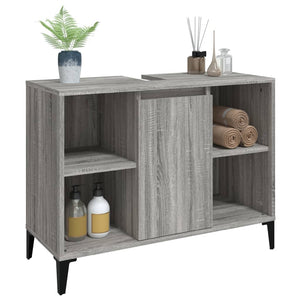 Ντουλάπι Νιπτήρα Γκρι Sonoma 80 x 33 x 60εκ. Επεξεργασμένο Ξύλο