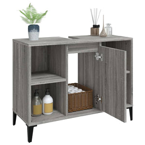 Ντουλάπι Νιπτήρα Γκρι Sonoma 80 x 33 x 60εκ. Επεξεργασμένο Ξύλο