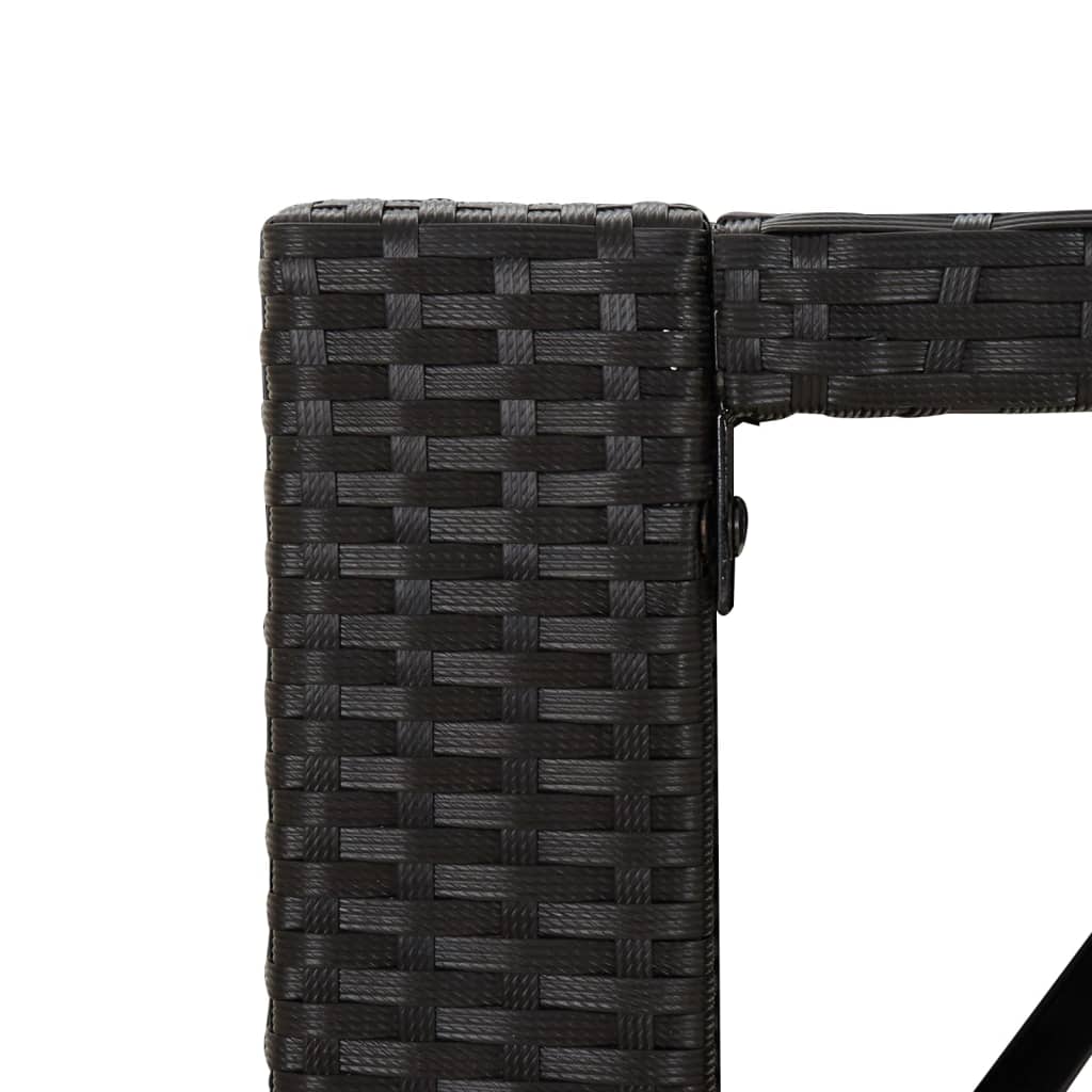Τραπέζι Μπαρ με Γυάλ. Επιφάνεια Μαύρο 145x80x110 εκ Συνθ. Ρατάν