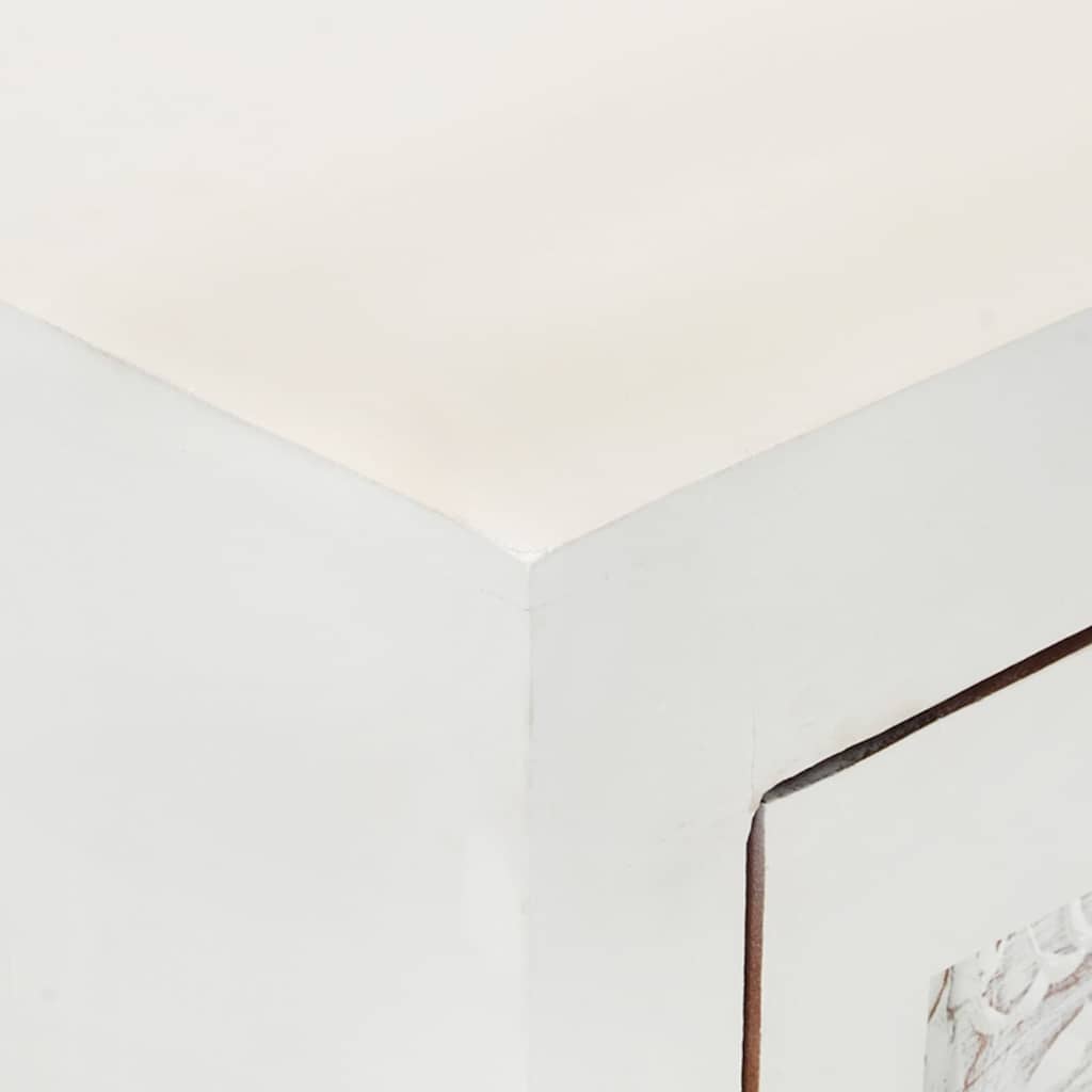 Ντουλάπι Λευκό 55 x 30 x 90 εκ. από Μασίφ Ξύλο Ακακίας