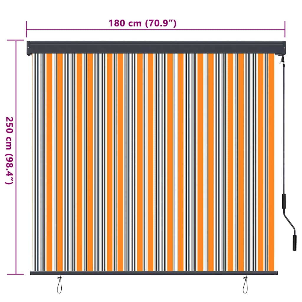 Ρόλερ Κίτρινο και Μπλε 180 x 250 cm Ύφασμα και Αλουμίνιο