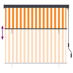 Ρόλερ Λευκό και Πορτοκαλί 180 x 250 cm Ύφασμα και Αλουμίνιο
