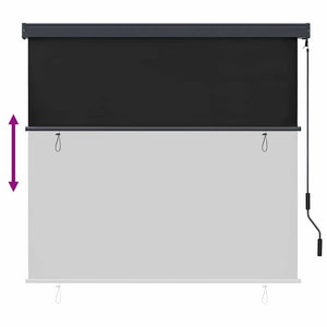 Ρόλερ με κουρτίνες Ανθρακί 180 x 250 cm Ύφασμα και Αλουμίνιο - Pakobazaar