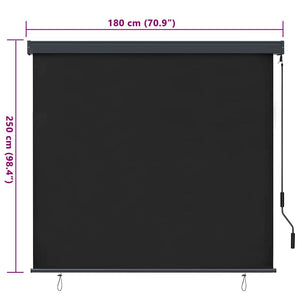 Ρόλερ με κουρτίνες Ανθρακί 180 x 250 cm Ύφασμα και Αλουμίνιο - Pakobazaar