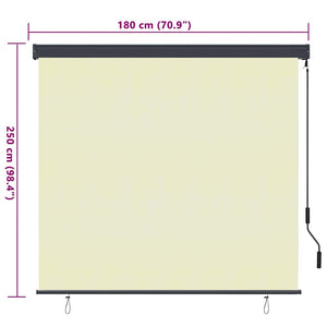Ρόλερ Κρεμ 180 x 250 cm Ύφασμα και Αλουμίνιο