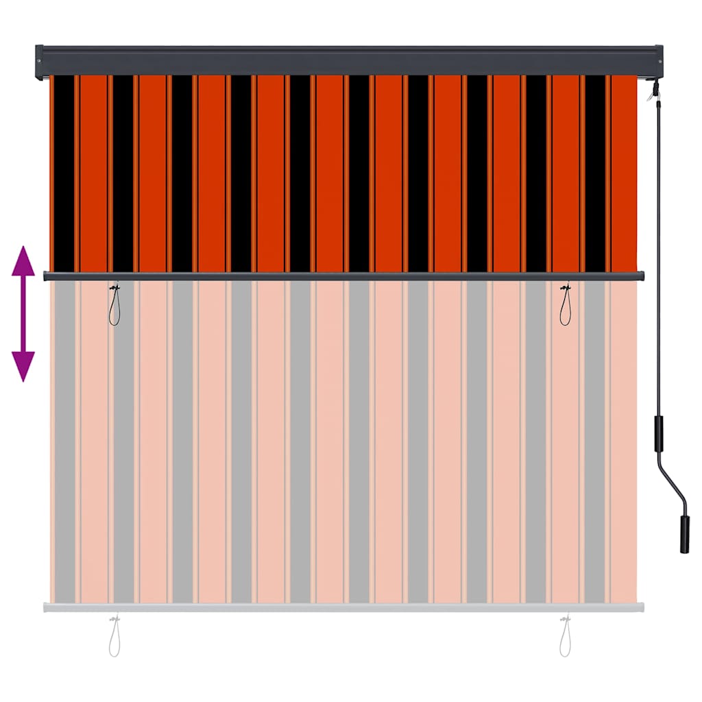 Ρόλερ Πορτοκαλί και Καφέ 180 x 250 cm Ύφασμα και Αλουμίνιο