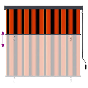 Ρόλερ Πορτοκαλί και Καφέ 180 x 250 cm Ύφασμα και Αλουμίνιο