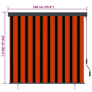 Ρόλερ Πορτοκαλί και Καφέ 180 x 250 cm Ύφασμα και Αλουμίνιο