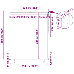 Ρόλερ Κρεμ 200 x 250 εκ. Ύφασμα και Αλουμίνιο - Pakobazaar