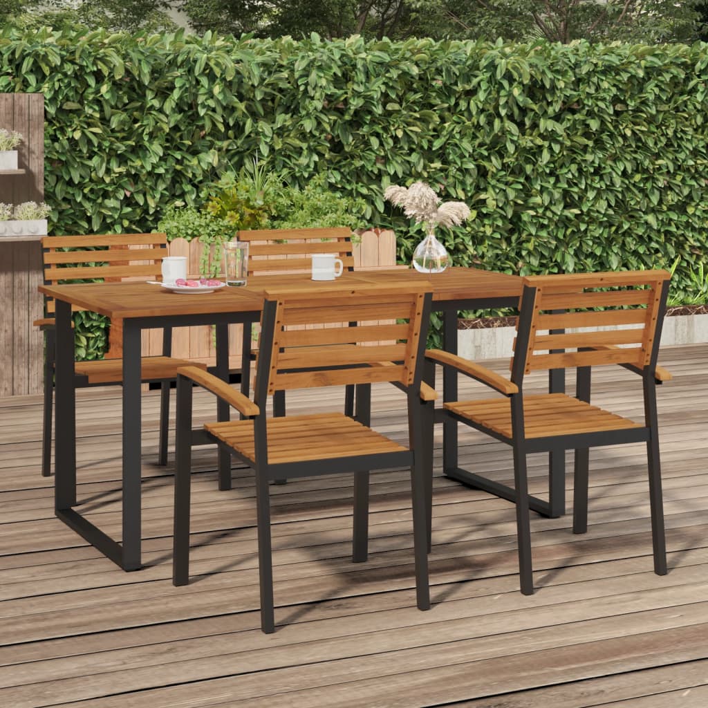 Τραπέζι Κήπου Με Πόδια σε Σχήμα U 160x80x75 εκ. Μασίφ Ακακία - Pakobazaar