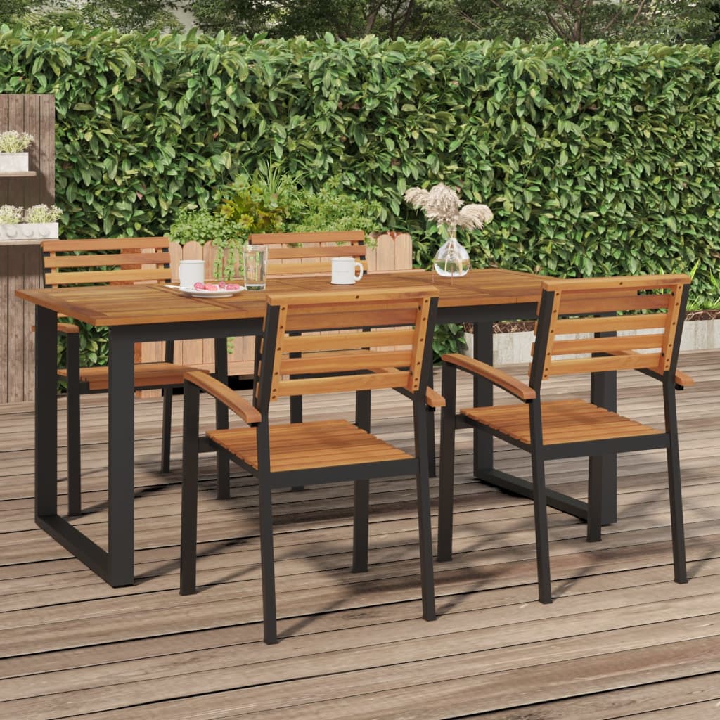 Τραπέζι Κήπου Με Πόδια σε Σχήμα U 180x90x75 εκ. Μασίφ Ακακία - Pakobazaar