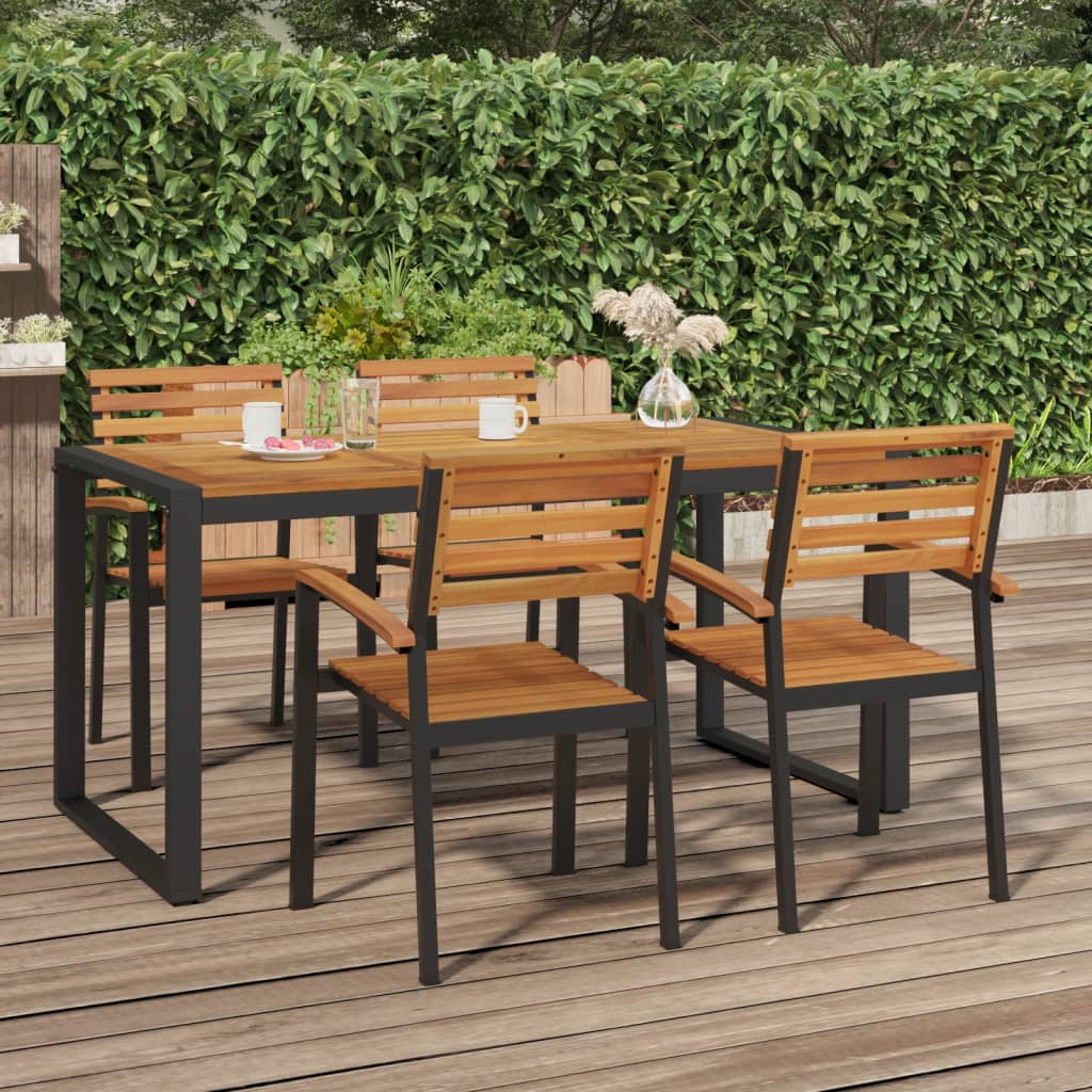 Τραπέζι Κήπου Με Πόδια σε Σχήμα U 160x80x75 εκ. Μασίφ Ακακία - Pakobazaar