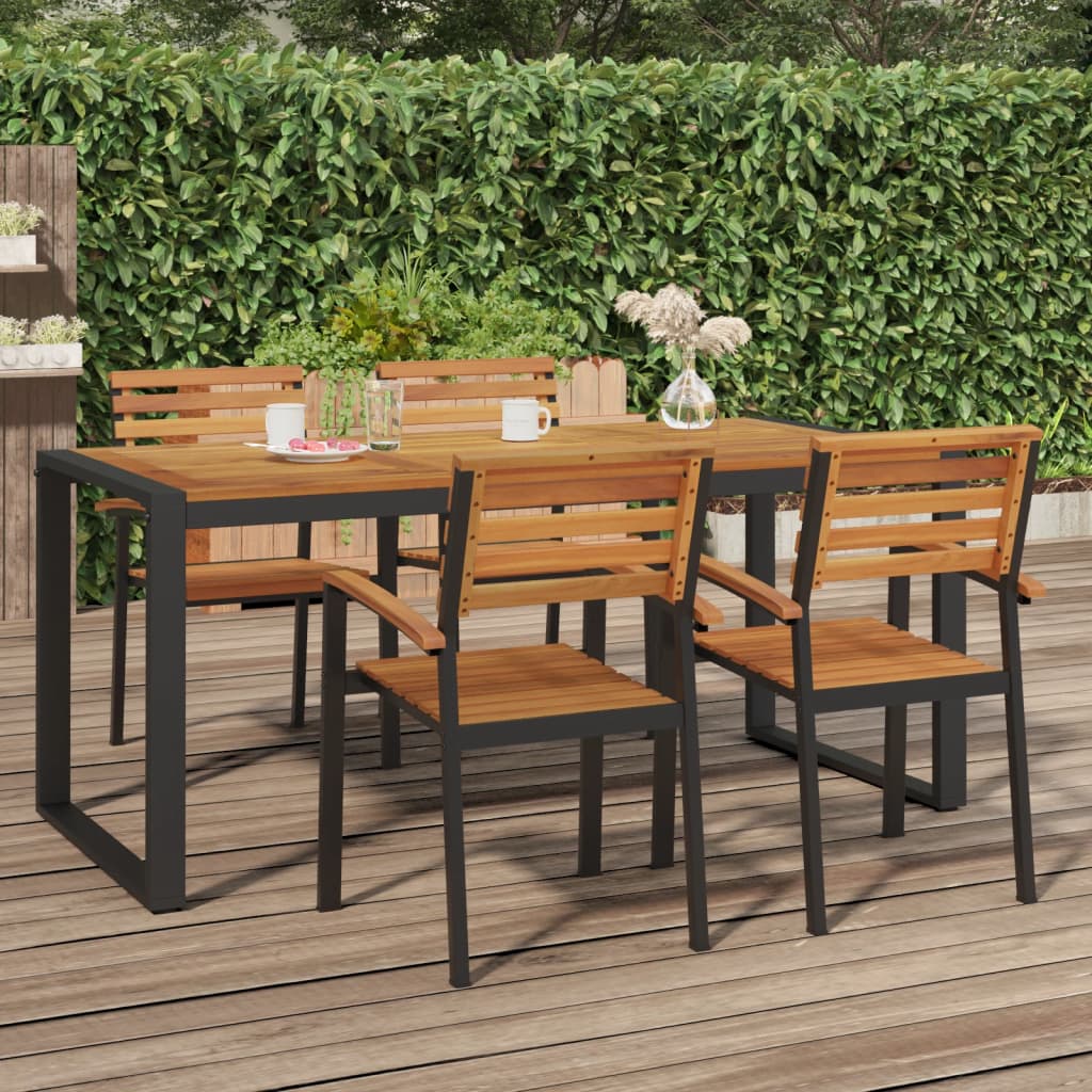 Τραπέζι Κήπου Με Πόδια σε Σχήμα U 180x90x75 εκ. Μασίφ Ακακία - Pakobazaar