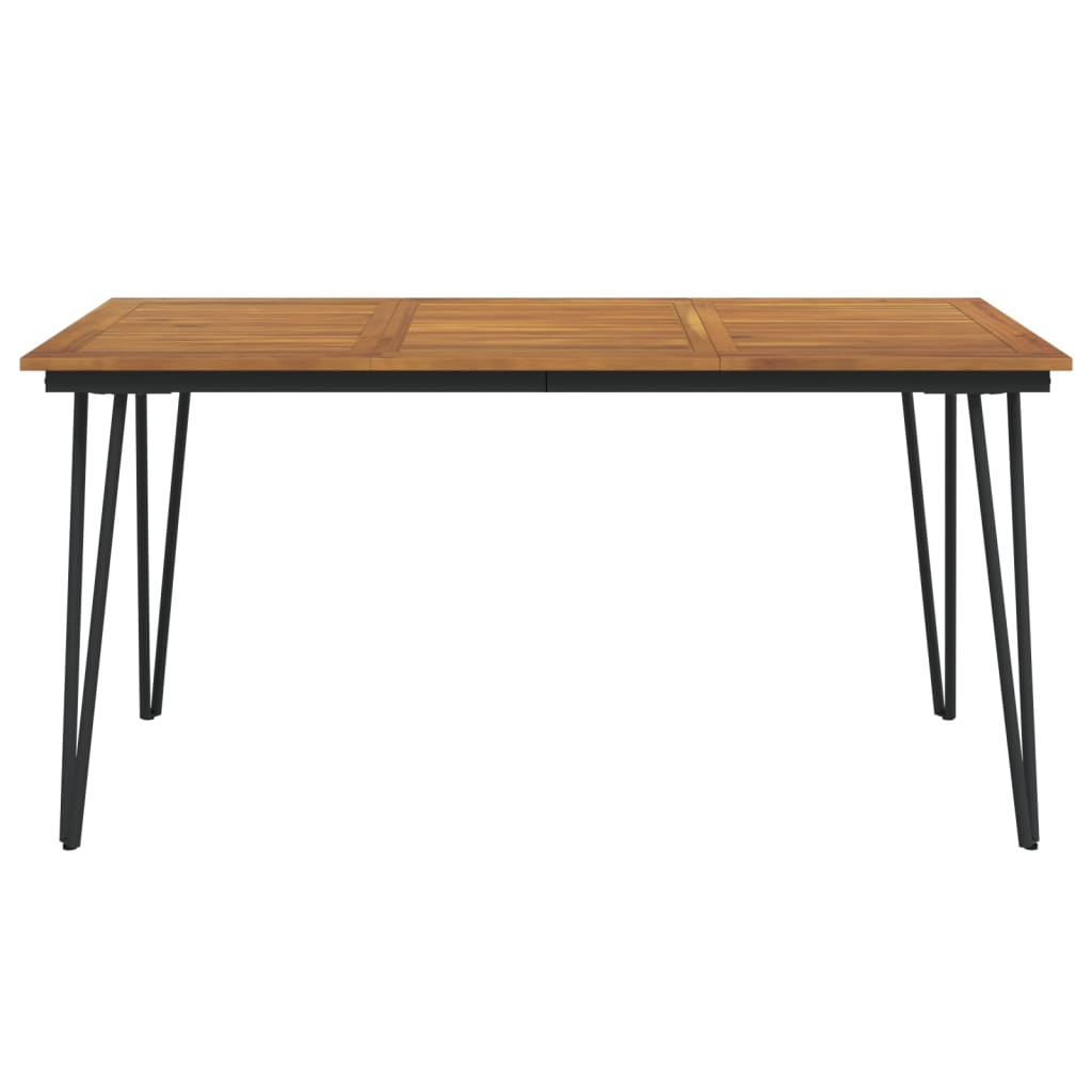 Τραπέζι Κήπου Με Πόδια Φουρκέτα 160x80x75 εκ. Μασίφ Ακακία
